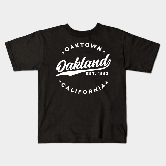 Vintage Oakland California Oaktown USA Love American City Kids T-Shirt by DetourShirts